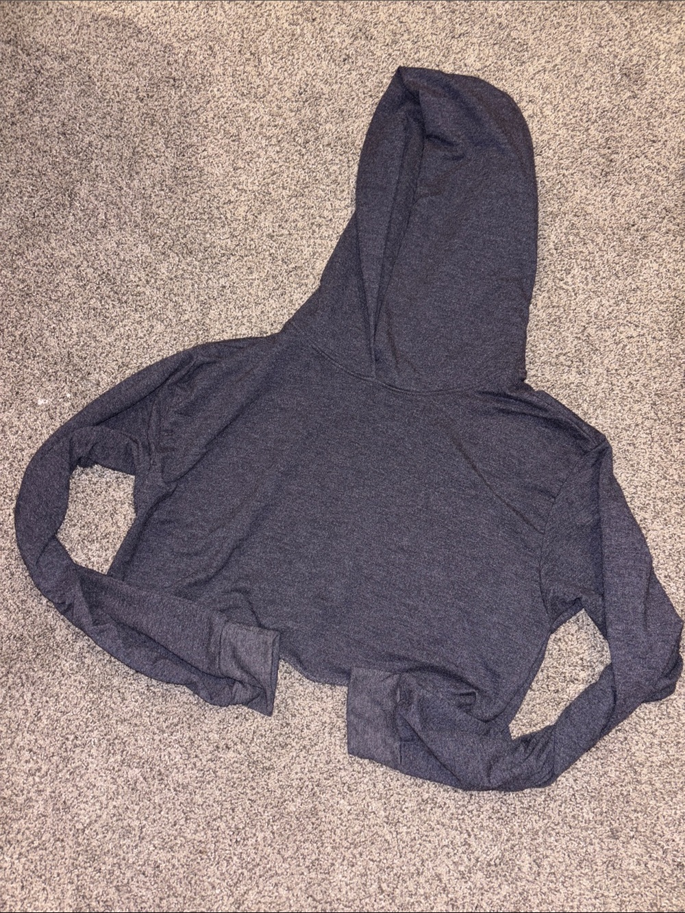 TALENTLESS grey Cropped Hoodie